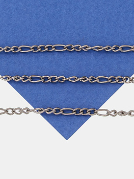 Цепочка тонкая панцирная овалы, 5х2мм, сталь, 50см, Ч850