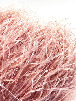 Перья на ленте страусиные пудровые, 10см, ПЕР012