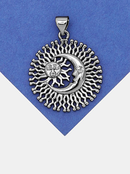 Подвеска солнце и луна, родий, Ю705