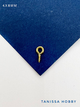 Бейл для вклейки 4х8мм, ШТУКА, позолота, М402