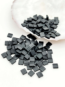 Бисер MIYUKI TILA beads, TL401F, 2,5гр, чёрный матовый. МЮ116