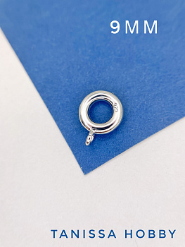 Бейл кольцо неразъёмное с ушком для подвеса, 9мм, родий. К502