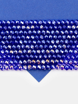 Хрусталь Рондели 2мм, синий, нить, Х495