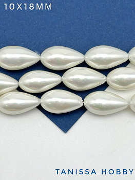 Жемчуг Майорка, капля, 10х18мм, штука, МА066