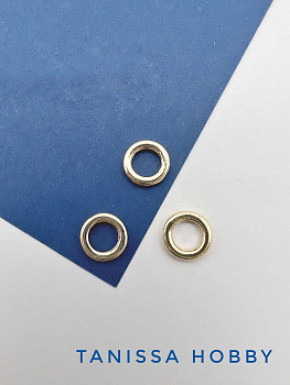 Бейл кольцо неразъемное бублик 9мм, Категория В, позолота. К516