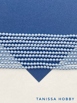 Жемчуг Майорка, голубой, Baby Blue, 3мм, нить, МА266