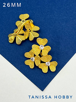 Замочек карабин цветок, 26мм, позолота, К106