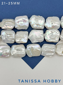 Жемчуг натуральный культивированный барочный, прямоугольный, 25мм, ШТУКА, Ж019