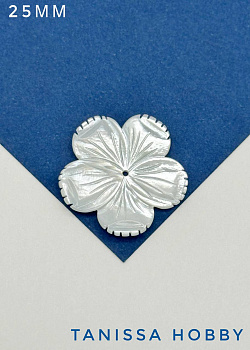 Перламутр бусины цветок, 25мм, штука, ПМ083