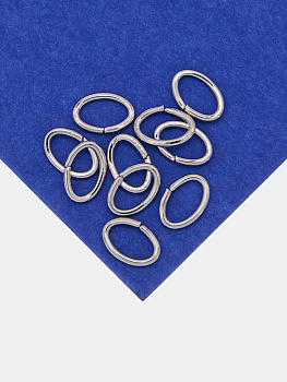 Соединительные колечки овалы, 7х5х0,8мм, родий, 10шт, М615