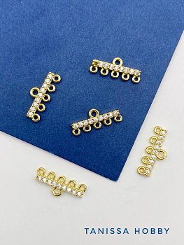 Многорядный коннектор на 5 нитей, позолота, штука, Д106