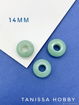 Зеленый авантюрин, рондель, бублик, штука. Б018