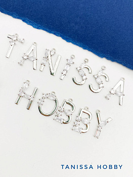 Подвески буквы кулон, родий