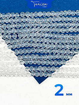 Хрусталь Рондели 2мм, прозрачный, нить. Х006