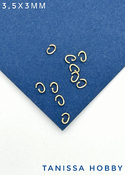 Соединительные колечки овалы, 3х3,5мм, позолота, 10шт. Ю. Корея, М616