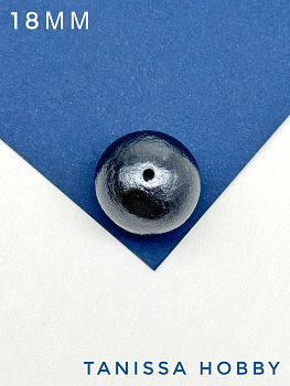 Хлопковый жемчуг 18мм, черный. Япония. ЖХ52