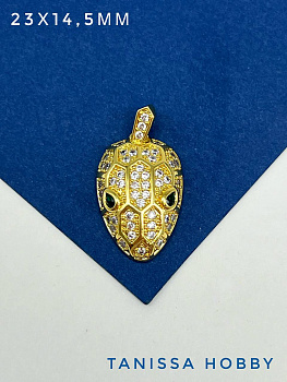 Подвеска змея, голова змеи, позолота, Д716