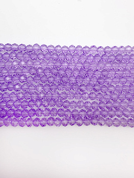 Хрусталь Рондели 4мм, сиреневый, нить, Х531