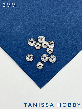 Шапочки для бусин 4мм, родий. М301