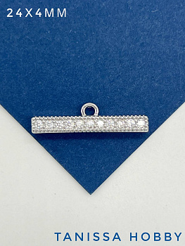 Коннектор концевик многорядный на 11 нитей, родий, Р313