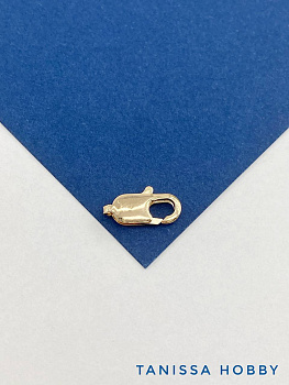 Карабин замок лобстер, 14х7мм, позолота, КР020