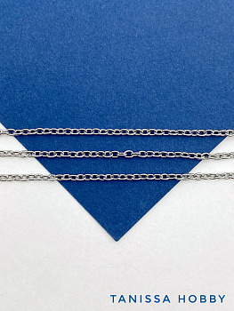 Цепочка тонкая якорная овалы 3х2,3мм, родий, 50см, СН013