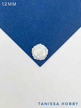 Перламутр бусины для вклейки цветок роза 12мм, штука, ПМ184