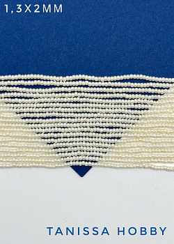 Жемчуг Майорка 1,3х2мм кукуруза рондель, кремовый, нить, МА097