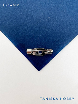 Основа для броши, 15мм, родий, И87