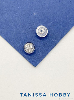 Заглушки для пусет, родий в силиконе. Е503