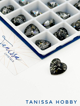 Подвеска кристалл сердце, Grey, 10мм, Tanissa Crystals, СТ406