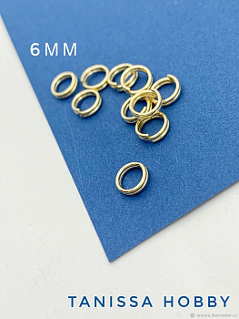Соединительные колечки двойные, пружинка, 6мм, позолота. М218