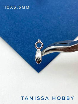 Бейл зажимной 10мм, Категория В, родий, М415