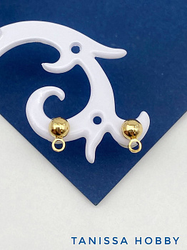 Швензы пусеты шарик 4мм, позолота, Е823