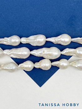 Жемчуг натуральный культивированный барочный капля барокко 22-32мм, штука, Ж163