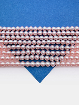 Жемчуг Майорка, розовый, Iridescent Pink, 4мм, нить, МА008