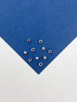 Разделительные бусины граненый шар 3мм, 10 штук, родий, РА015