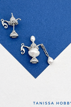 Подвеска коннектор лампа алладина для вклейки, 20мм, родий, В417