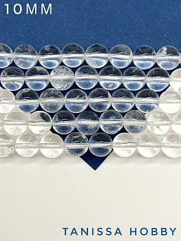 Горный хрусталь натуральный, 10мм, 1/2 нити, Б172