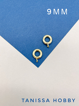 Бейл кольцо неразъёмное с ушком для подвеса, 9мм, позолота. К505