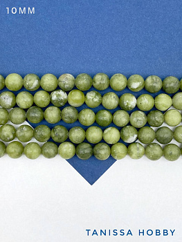 Нефрит имитация, бусины круглые 10 - 10,5мм, нить, Б261
