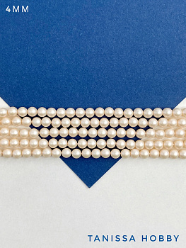 Жемчуг Майорка, персиковый, Iridescent Peach, 4мм, нить, МА029