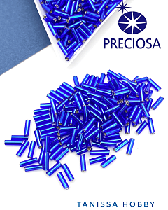 Бисер стеклярус PRECIOSA, цвет 37080, синий, 10 гр. PR030