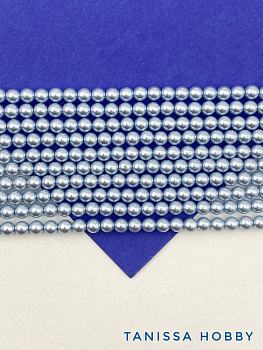 Жемчуг Майорка, голубой, Baby Blue, 4мм, нить, МА255