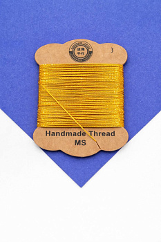 Нить для жемчуга и камней, 0,4мм, золото металлик, люрекс, катушка 20м, Ц081