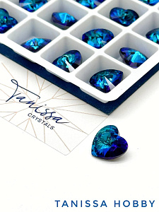 Подвеска кристалл сердце, Bermuda Blue, 10мм, Tanissa Crystals, СТ362