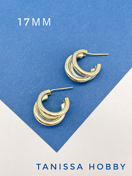 Швензы пусеты серьги, позолота, Е224