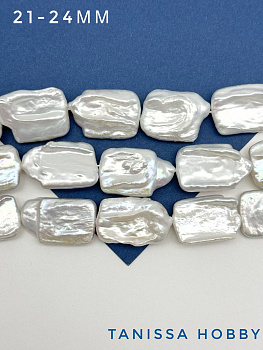 Жемчуг прямоугольный (культивированный), плоский, 21-24мм, штука, Ж046