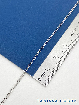 Цепочка тонкая 2х1,5мм, родий, 50СМ. СН118