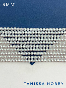 Жемчуг Майорка, круглый, 3мм, лавандовый, Iridescent Lavender, нить, МА247